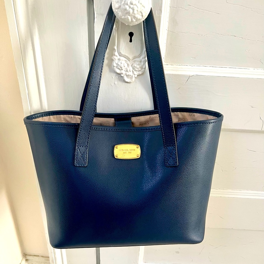 Michael Kors Leather Navy Tote